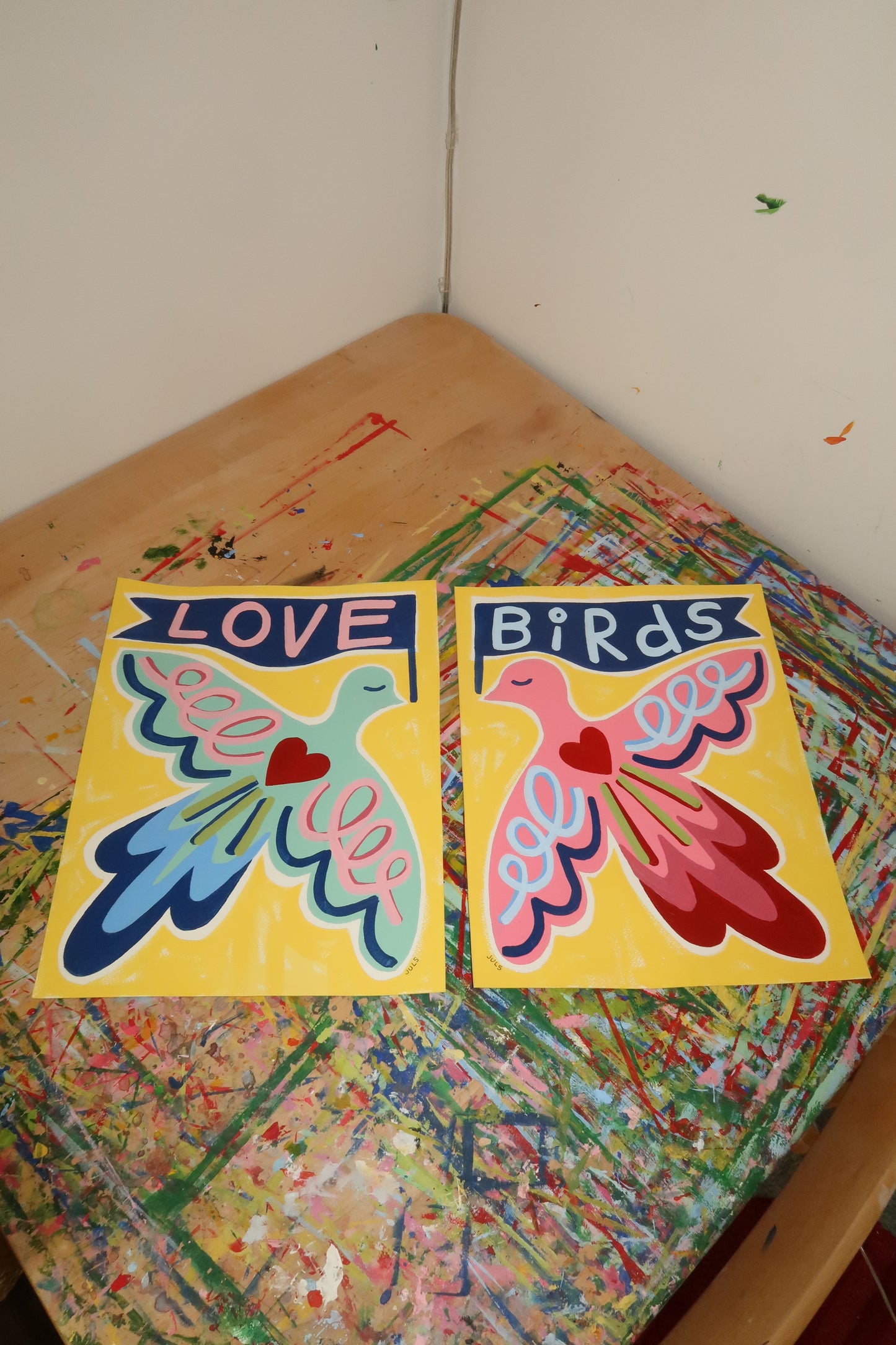 11x14 Love Bird Pair